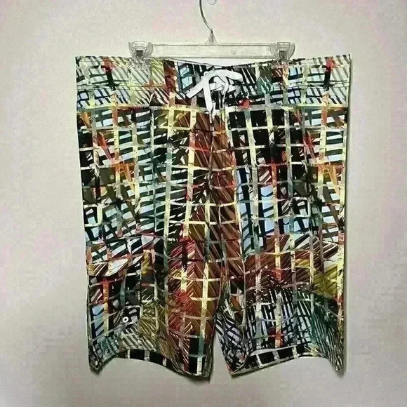 Bob Marley One Love Men’s Board Shorts Size 36 Rasta Swim Trunks - Picture 1 of 5